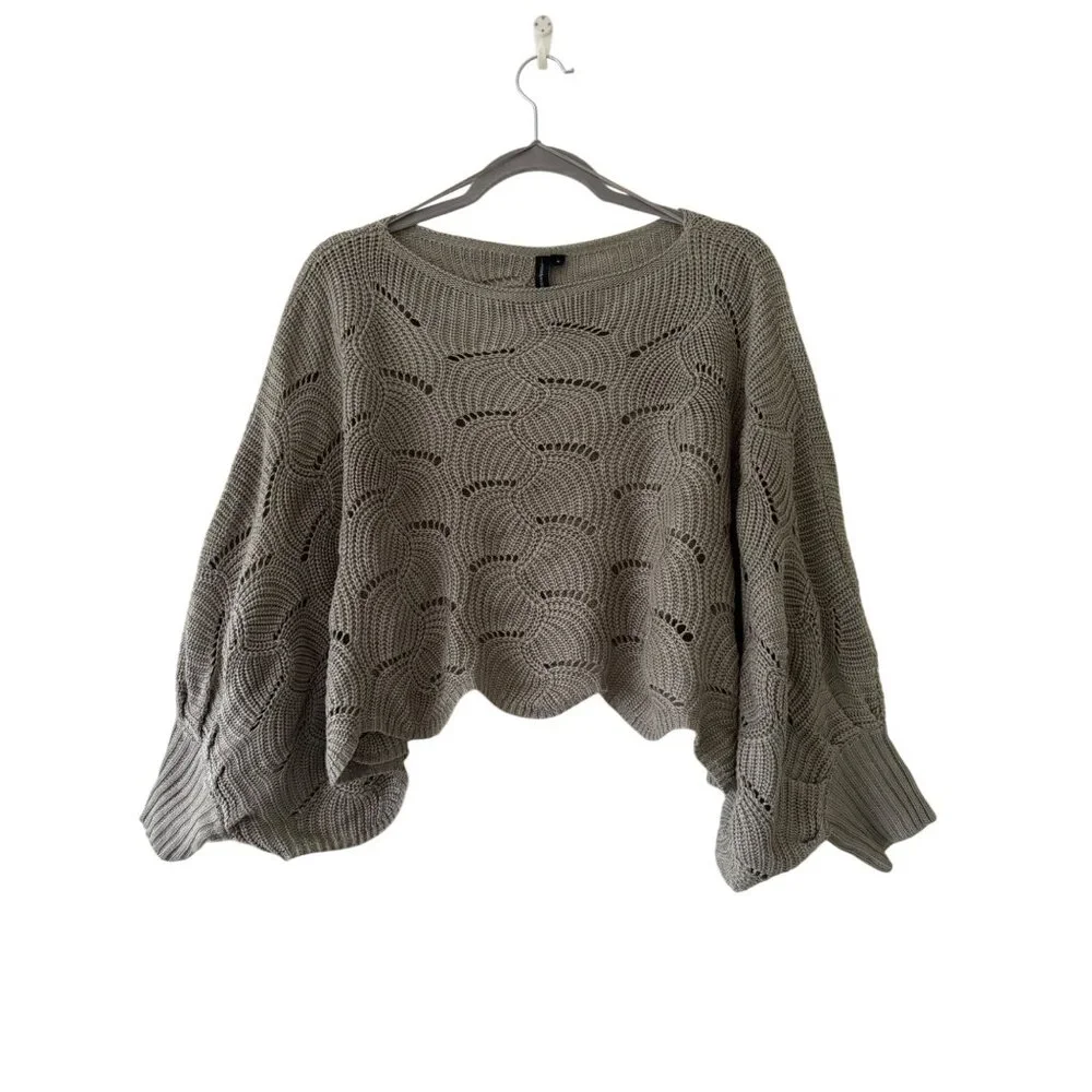 Anthropologie Moon Madison Green Scalloped Knit Flowy Sweater - Picture 11 of 13
